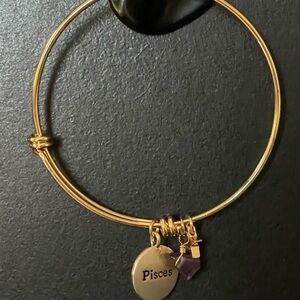 Gold Pisces Charm Bracelet